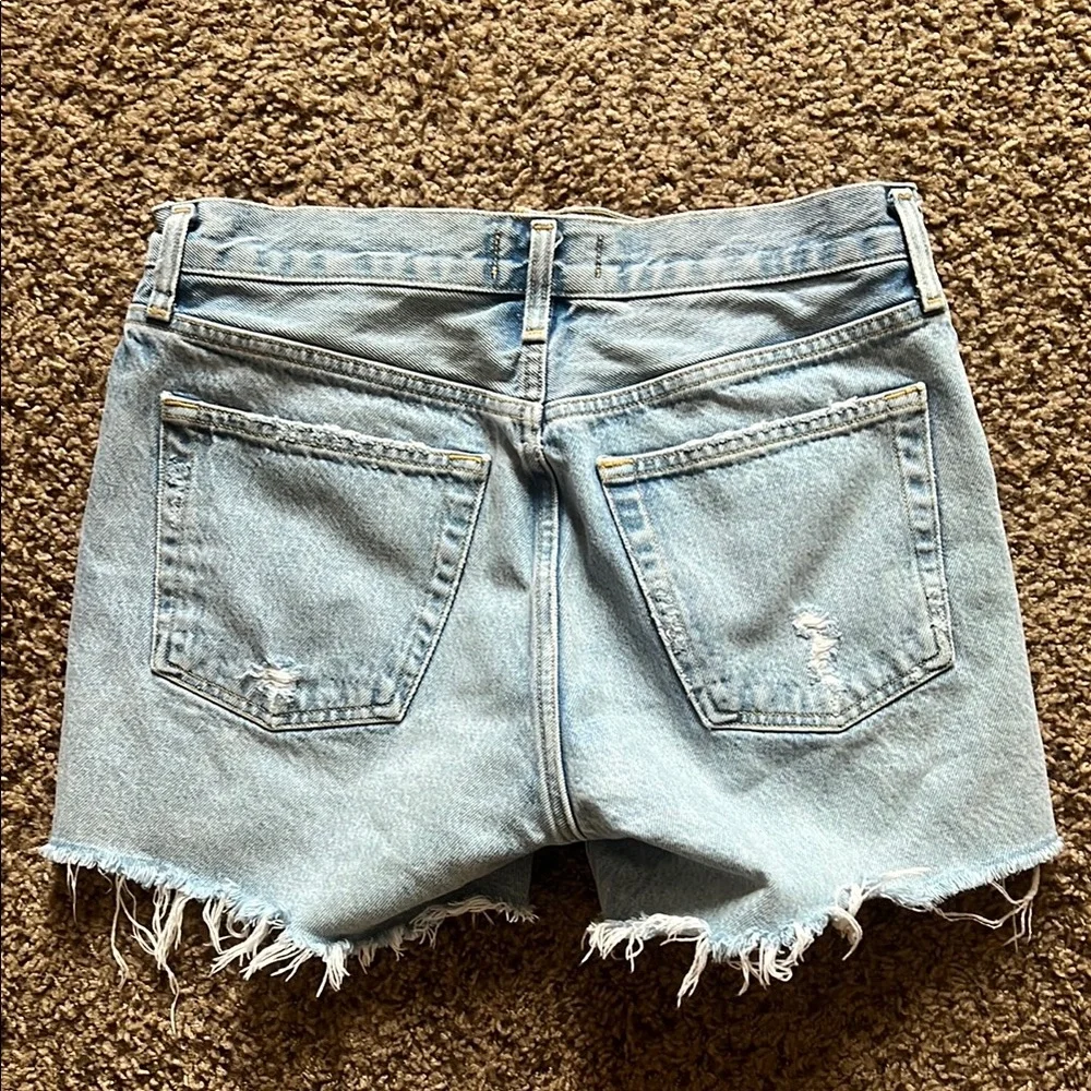 Agolde Distressed Denim Shorts - Picture 2 of 3